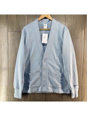 Nike Dri-FIT Standard Issue Men's Golf Cardigan Baby Blue Size Medium FB5464-440
